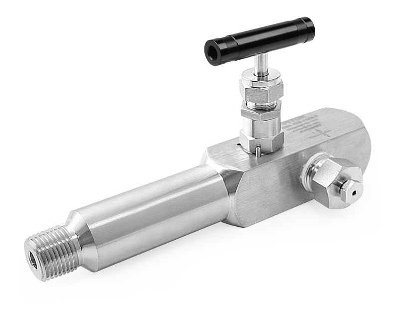 316 SS, GV Series Ball Tip Gauge Valve, Lagging Extension Body Type, 1/2 Male NPT × 1/2 Female NPT × 1/2 Female NPT, PTFE Packing, 6000psig(414bar), -65°F to 450°F(-54°C to 232°C)