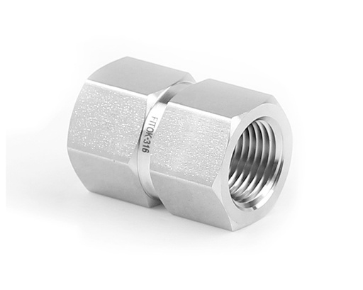 [SS-PCG-NS8-NS6] 316 SS,Pipe Fitting, Hex Coupling 1/2" Female NPT × 3/8" Female NPT
