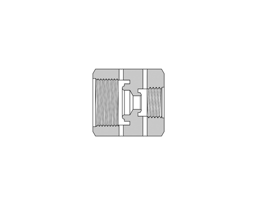 [SS-RU-FR8-FR4] 316 SS, FITOK FR Series Metal Gasket Face Seal Fitting, Female Reducing Union, 1/2" FR x 1/4" FR, 1.40"(35.8mm) Long