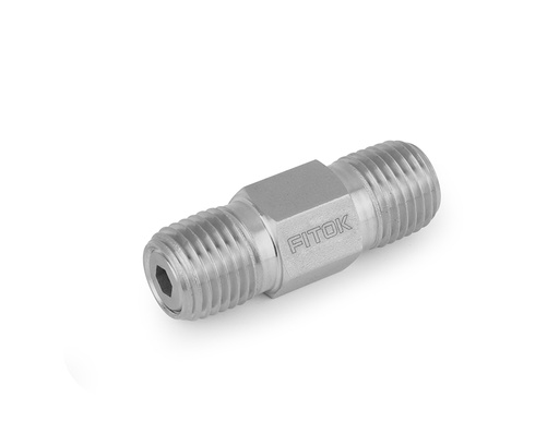[COSS-NS4] 316 SS, CO Series Check Valves, One Piece Body, 1/4 Male NPT, Fluorocarbon FKM O-ring, 3000psig(207bar), -10°F to 375°F(-23°C to 190° C), Fixed Cracking Pressure 3psig(0.21bar)