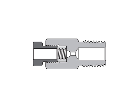 [SS-FMA-MF16-NS16] 316 SS, AMH Serie Adapter Fitting, Female to Male, 1" Female 20M Serie Medium Pressure, 1" NPT Male, Coned and Threaded Connection