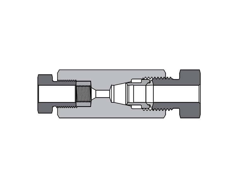 316 SS, FITOK AMH Series Adapter Fitting, Female to Female, 9/16 ...